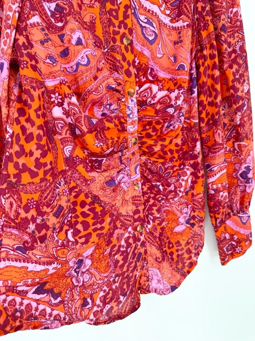 Free People Bianca Printed Blouse Top